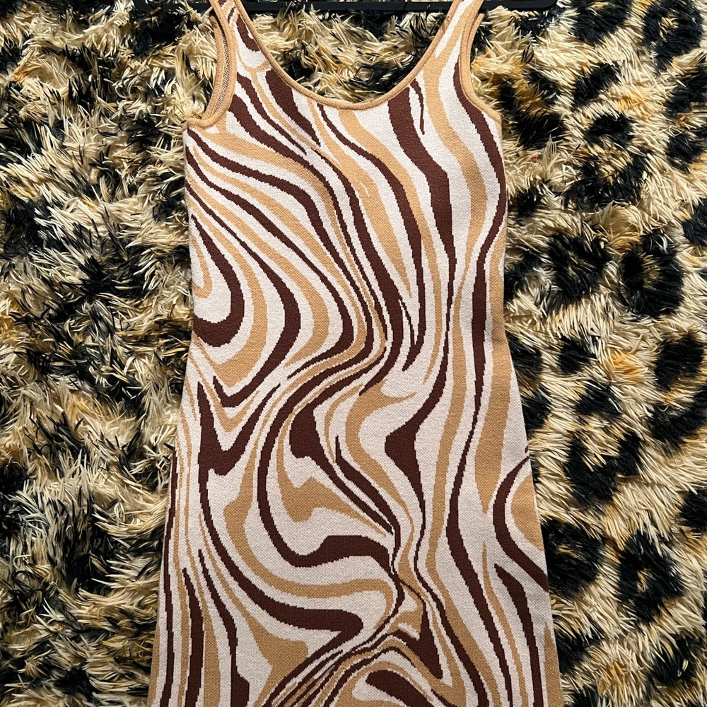 RSQ Brown and Tan Swirl Dress